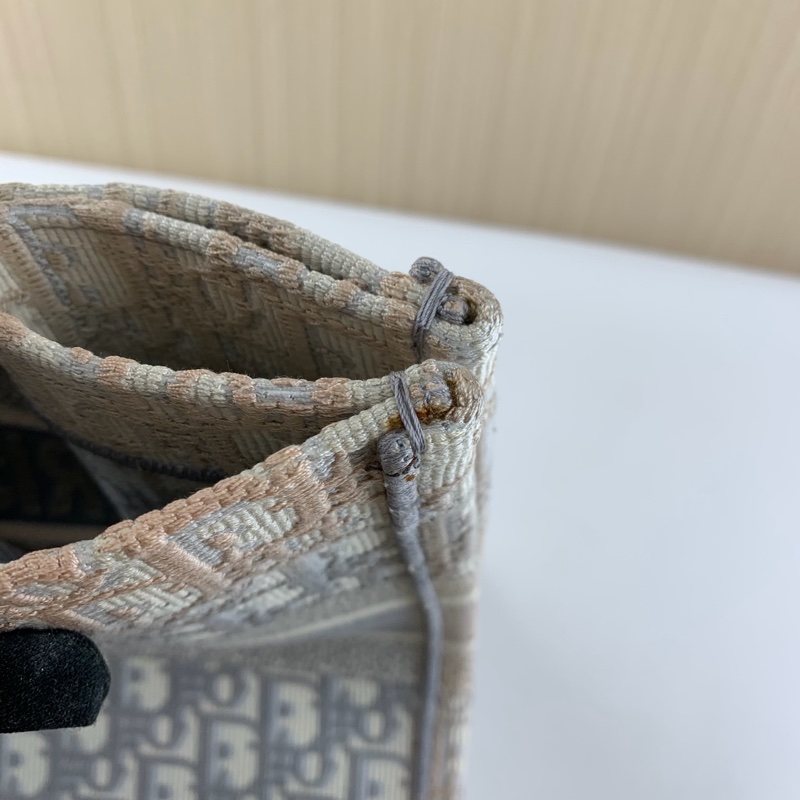Dior • 經典Book Tote 灰色刺繡托特 中號 有購證✔️-20