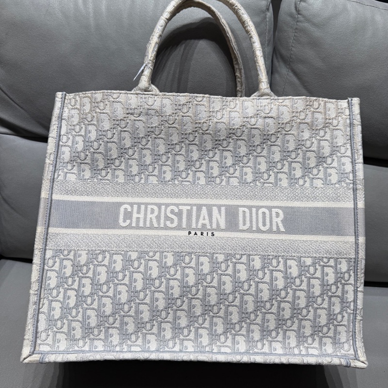 Dior • Book Tote 灰色刺繡托特 大號-2