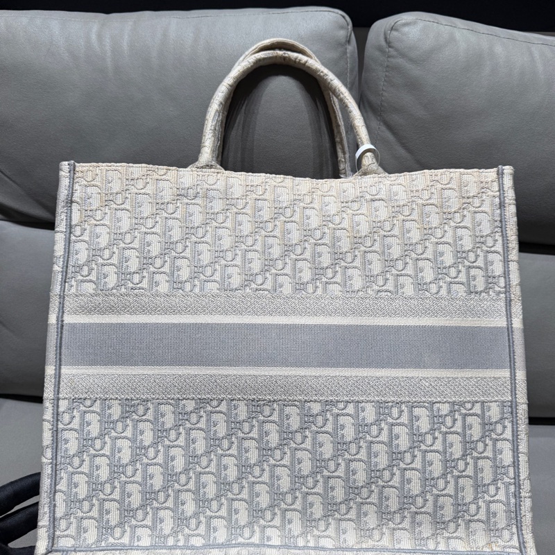 Dior • Book Tote 灰色刺繡托特 大號-3