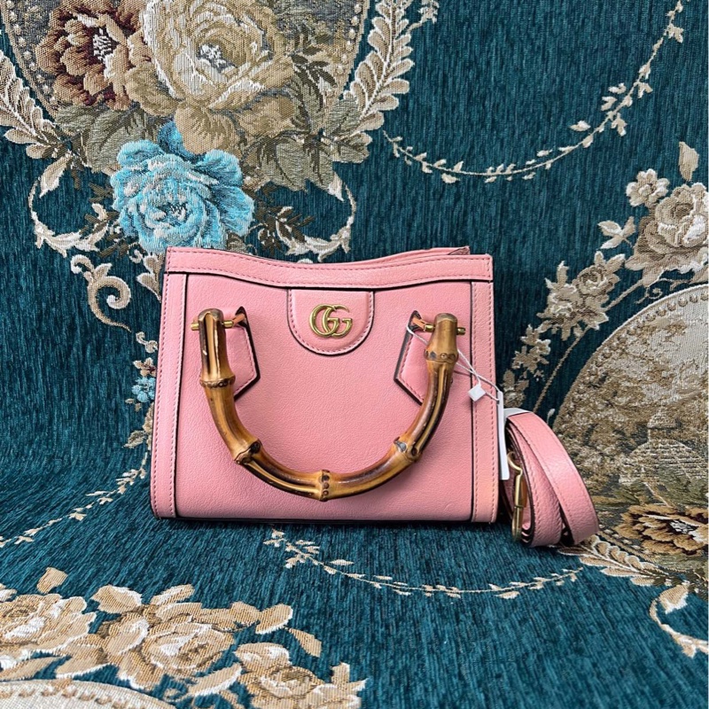 Gucci • Diana 櫻花粉竹節手柄Mini托特包-4