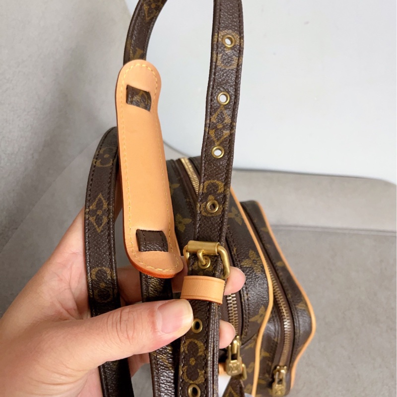 百搭帥包🥸Lv路易威登老花植鞣革雙層相機包單肩斜挎包-10