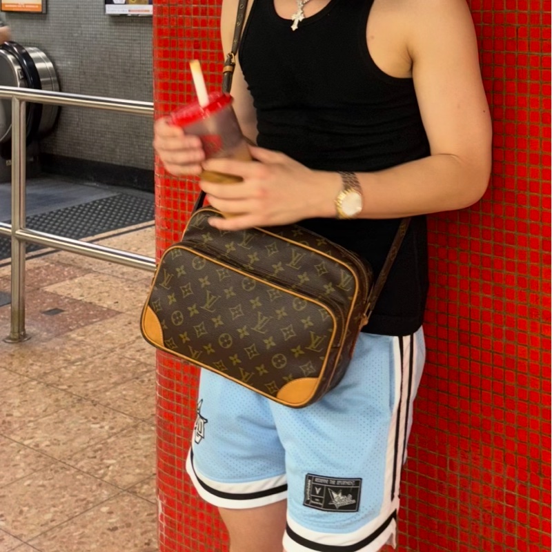 實用百搭99新🆕超低價😍Lv路易威登老花植鞣革橫版相機包單肩斜挎包-6