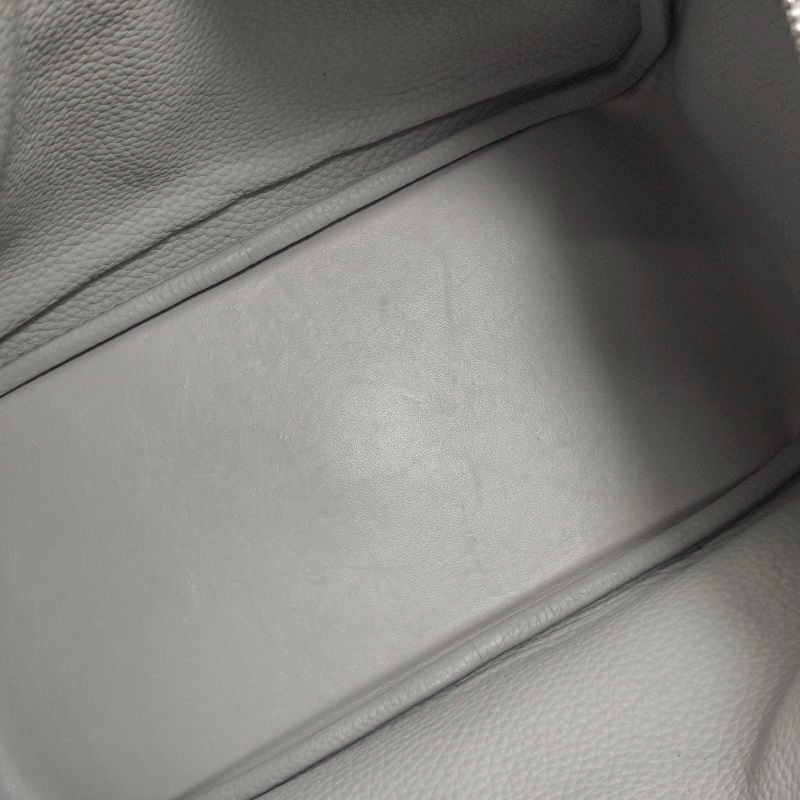 Hermes Lindy30純色旋扣單肩包Clemence（TC）牛皮銀扣08聖杯藍T刻-9