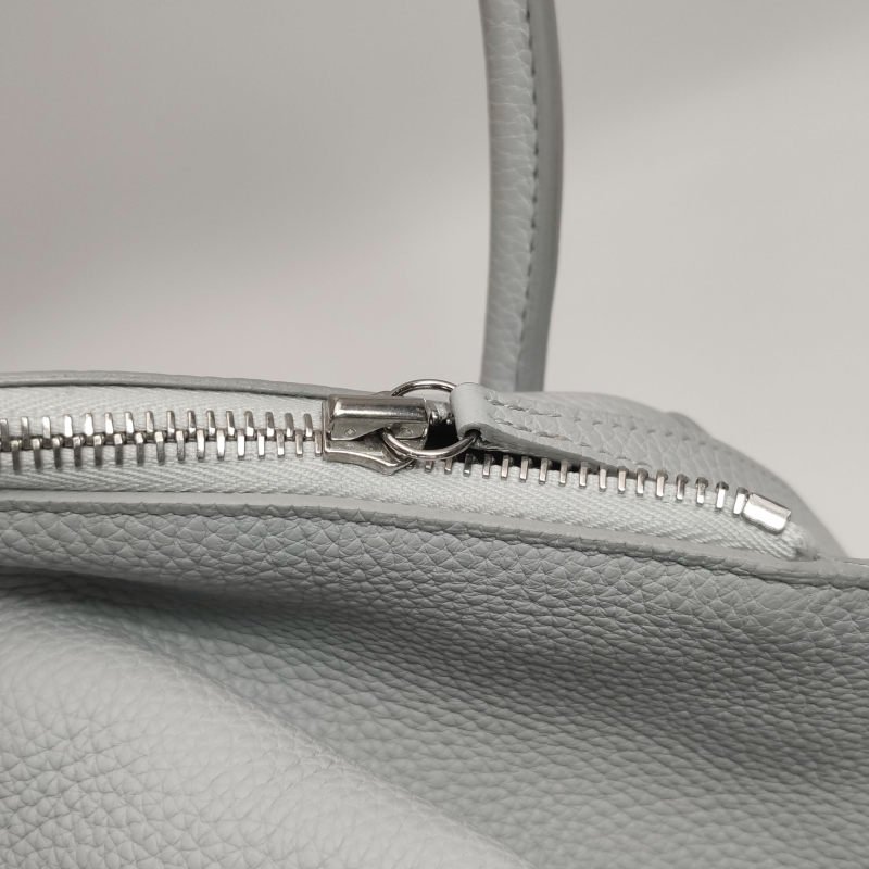 Hermes Lindy30純色旋扣單肩包Clemence（TC）牛皮銀扣08聖杯藍T刻-13