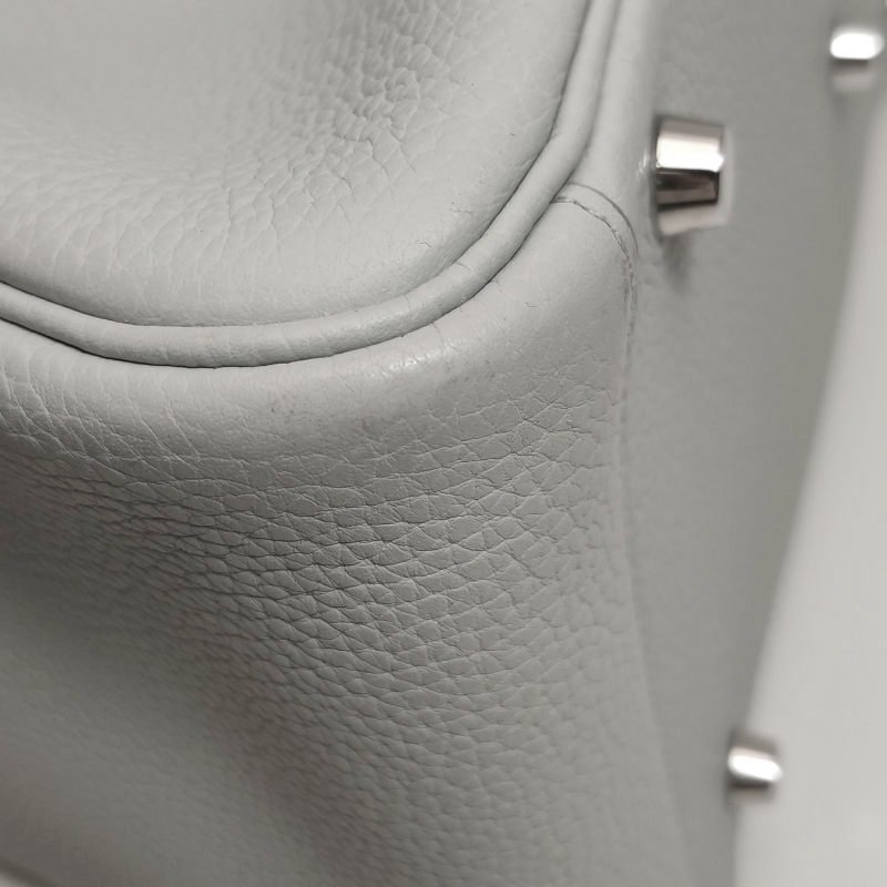 Hermes Lindy30純色旋扣單肩包Clemence（TC）牛皮銀扣08聖杯藍T刻-17