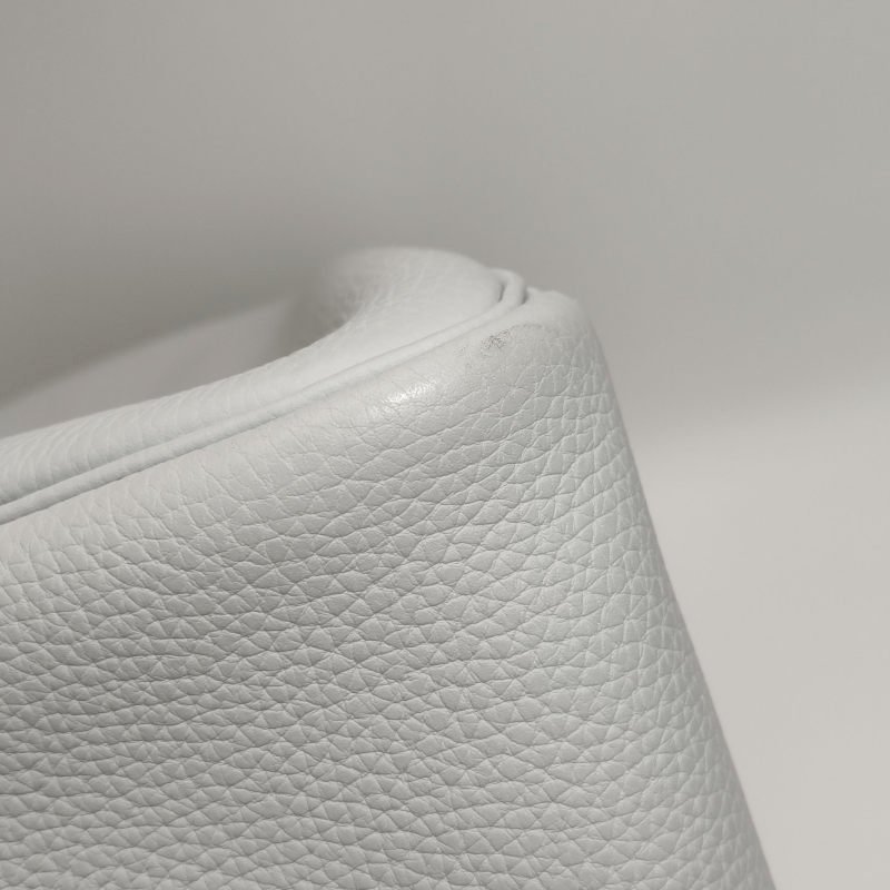 Hermes Lindy30純色旋扣單肩包Clemence（TC）牛皮銀扣08聖杯藍T刻-19