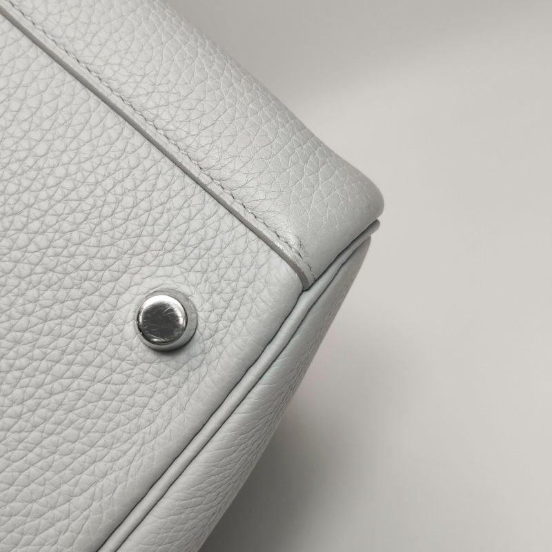 Hermes Lindy30純色旋扣單肩包Clemence（TC）牛皮銀扣08聖杯藍T刻-20