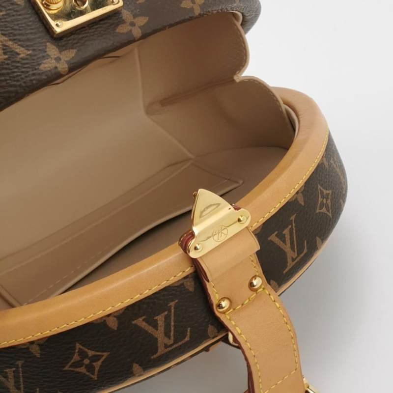 Louis Vuitton (LV) Boite Chapeau小號植鞣革Monogram印花圓餅包斜挎包單肩包芯片款-6