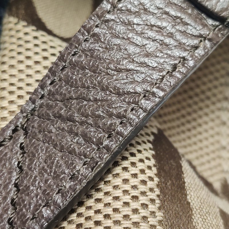 Gucci Jumbo牛皮帆布拼色雙G老花雙肩包-9