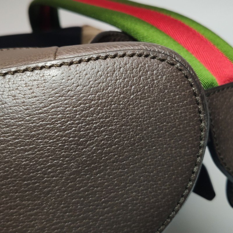 Gucci Jumbo牛皮帆布拼色雙G老花雙肩包-16