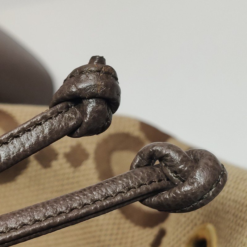 Gucci Jumbo牛皮帆布拼色雙G老花雙肩包-17