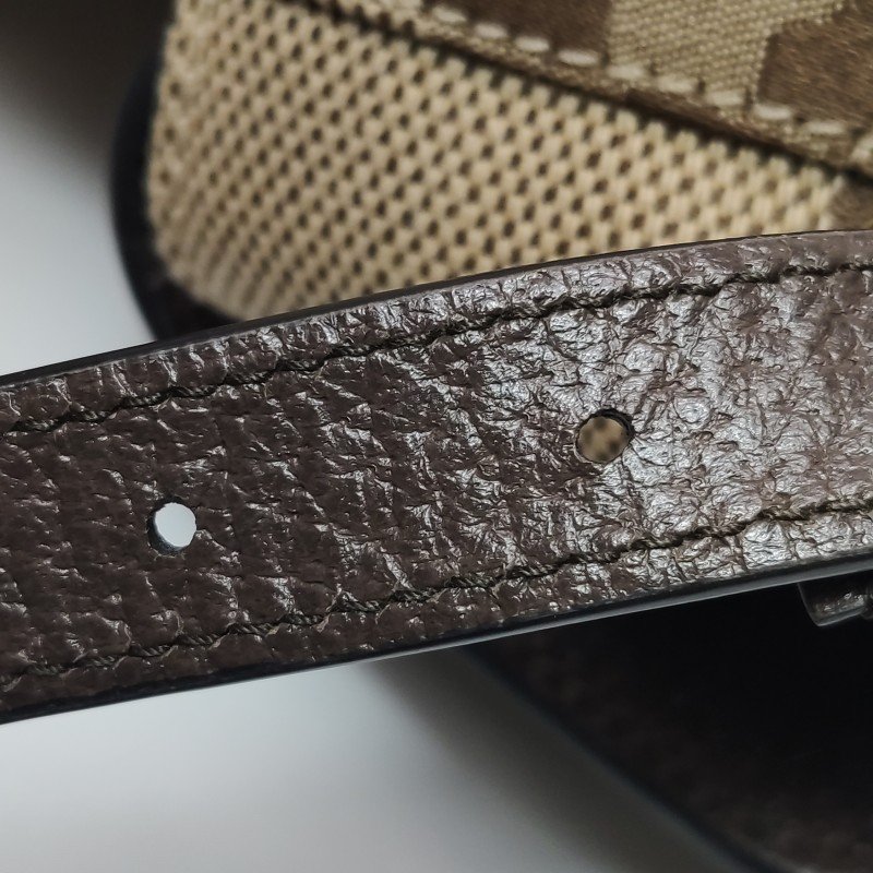 Gucci Jumbo牛皮帆布拼色雙G老花雙肩包-19