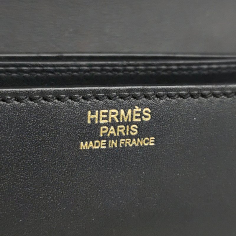 Hermes Mosaique馬賽克純色方形鎖扣馬鞍包斜挎包Tadelakt牛皮香檳金扣89黑色D刻-7