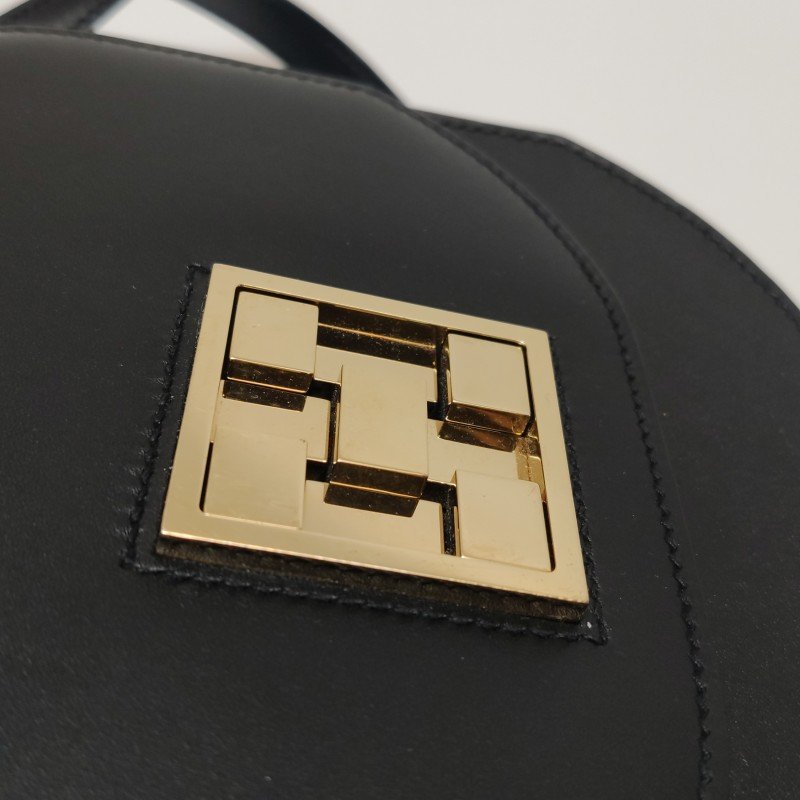 Hermes Mosaique馬賽克純色方形鎖扣馬鞍包斜挎包Tadelakt牛皮香檳金扣89黑色D刻-10