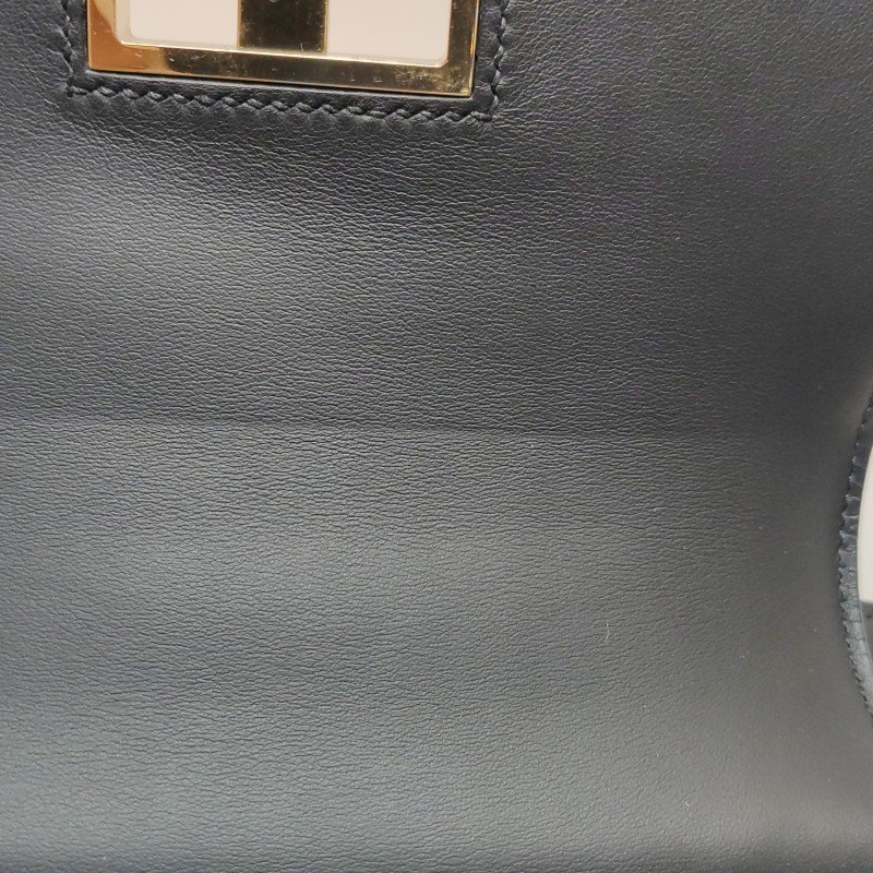 Hermes Mosaique馬賽克純色方形鎖扣馬鞍包斜挎包Tadelakt牛皮香檳金扣89黑色D刻-16