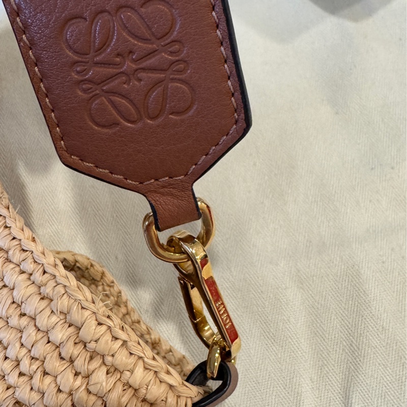LOEWE 近全新拉菲草編包小號-3