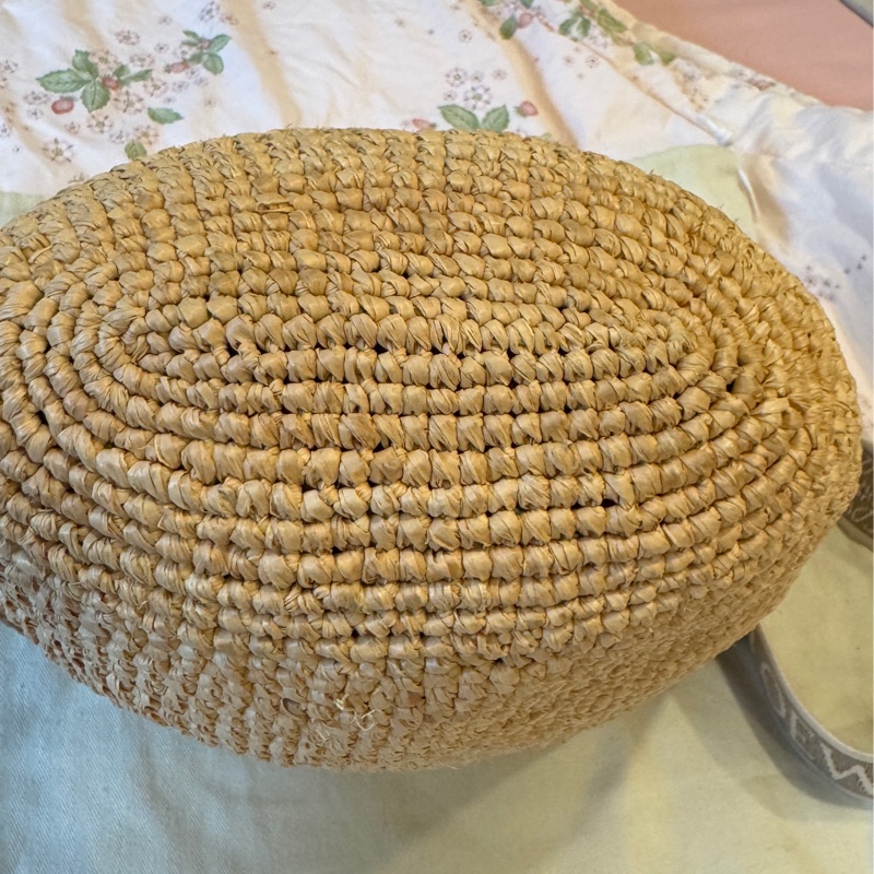 LOEWE 近全新拉菲草編包小號-4