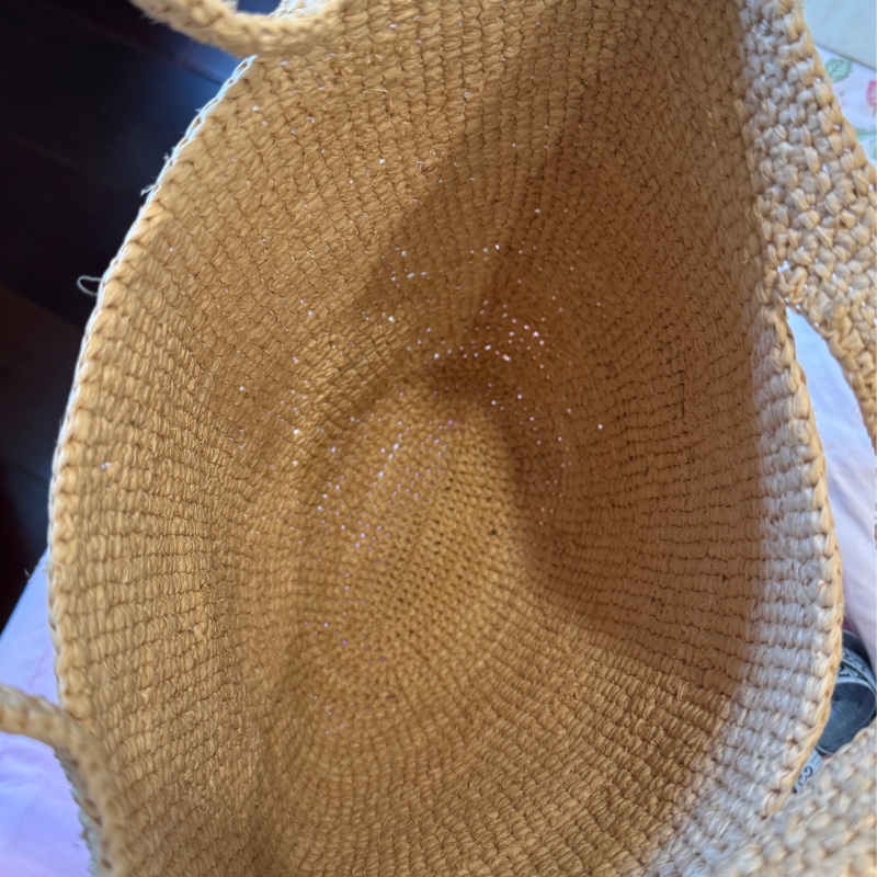 LOEWE 近全新拉菲草編包小號-7