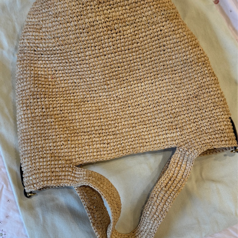 LOEWE 近全新拉菲草編包小號-8