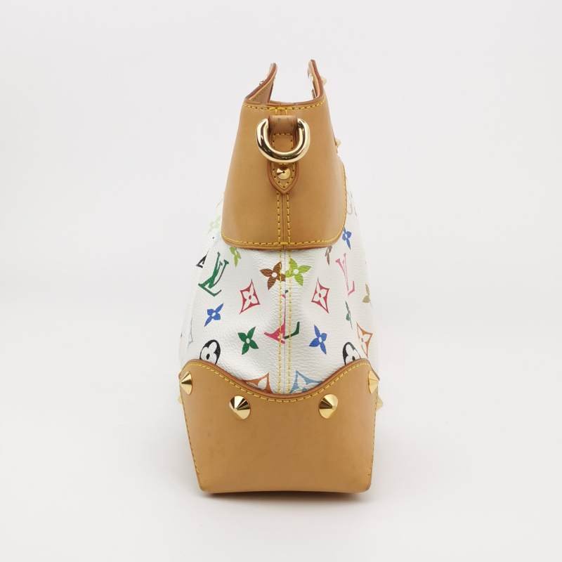 Louis Vuitton (LV) Judy植鞣革白三彩鏤空提手單肩包-2