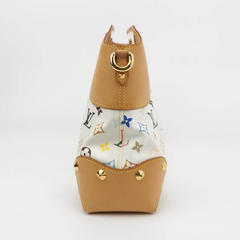 Louis Vuitton (LV) Judy植鞣革白三彩鏤空提手單肩包-3