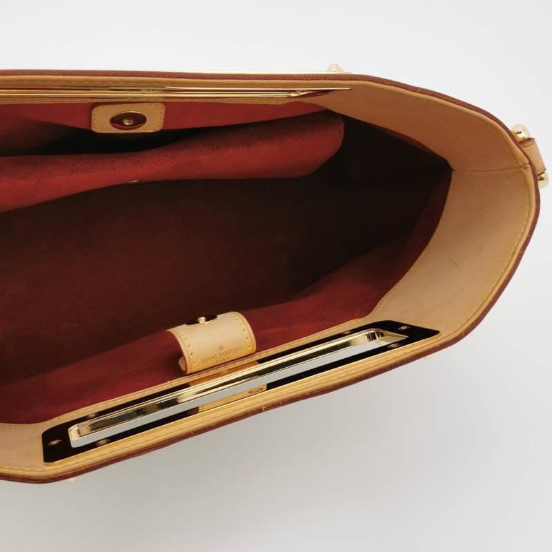 Louis Vuitton (LV) Judy植鞣革白三彩鏤空提手單肩包-6