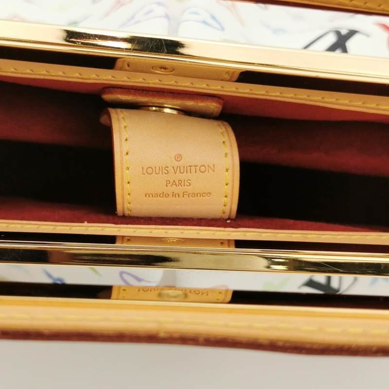 Louis Vuitton (LV) Judy植鞣革白三彩鏤空提手單肩包-7