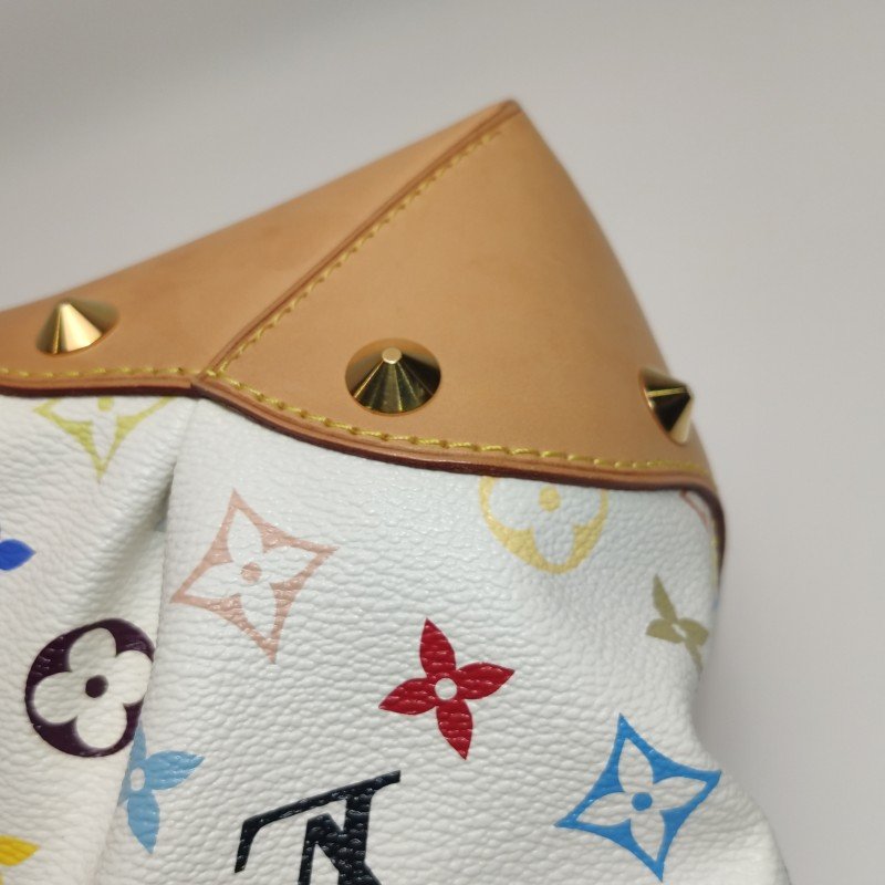 Louis Vuitton (LV) Judy植鞣革白三彩鏤空提手單肩包-12