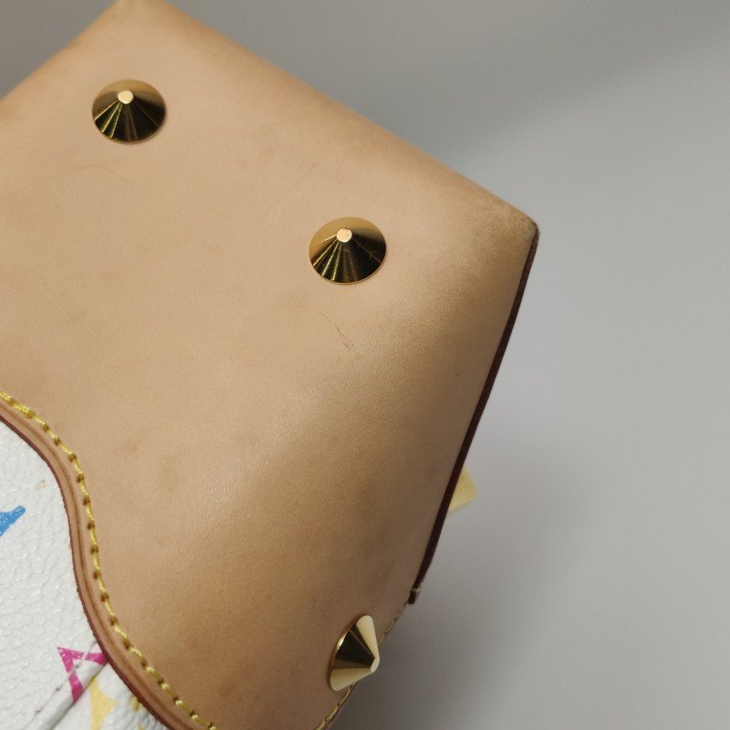 Louis Vuitton (LV) Judy植鞣革白三彩鏤空提手單肩包-19