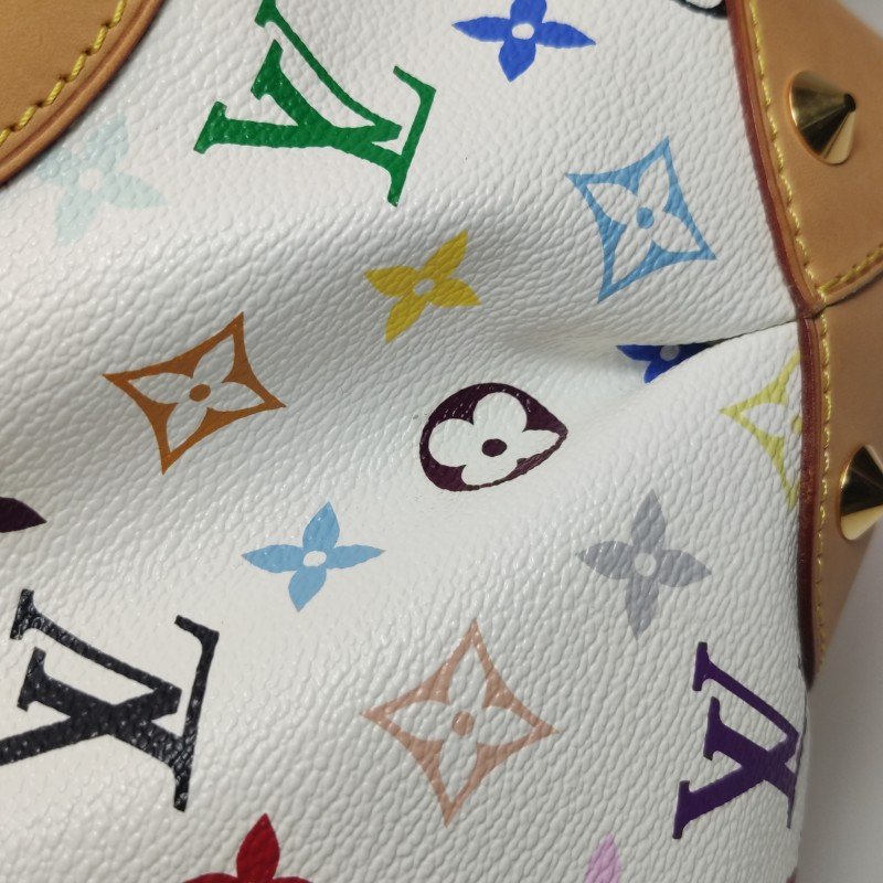 Louis Vuitton (LV) Judy植鞣革白三彩鏤空提手單肩包-22