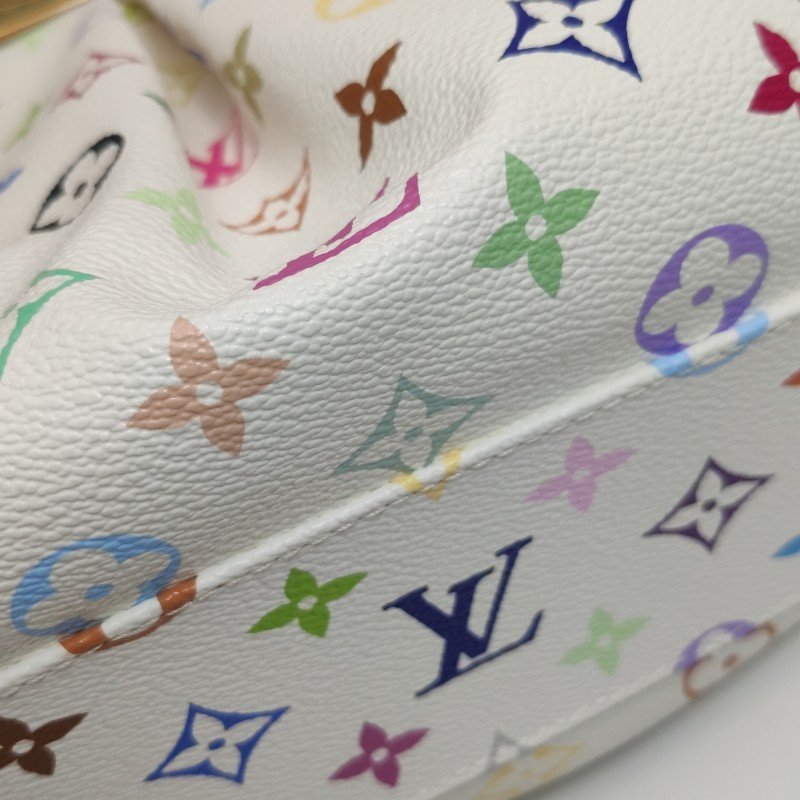 Louis Vuitton (LV) Judy植鞣革白三彩鏤空提手單肩包-23