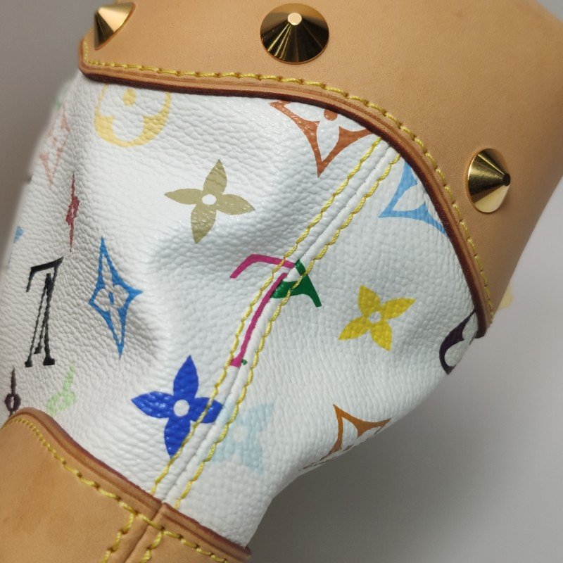 Louis Vuitton (LV) Judy植鞣革白三彩鏤空提手單肩包-25