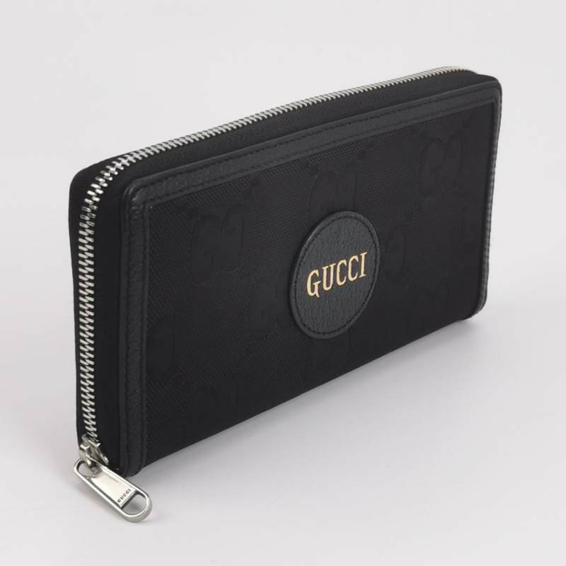 Gucci 牛皮尼龍布拼色字母Logo拉鍊錢包-2