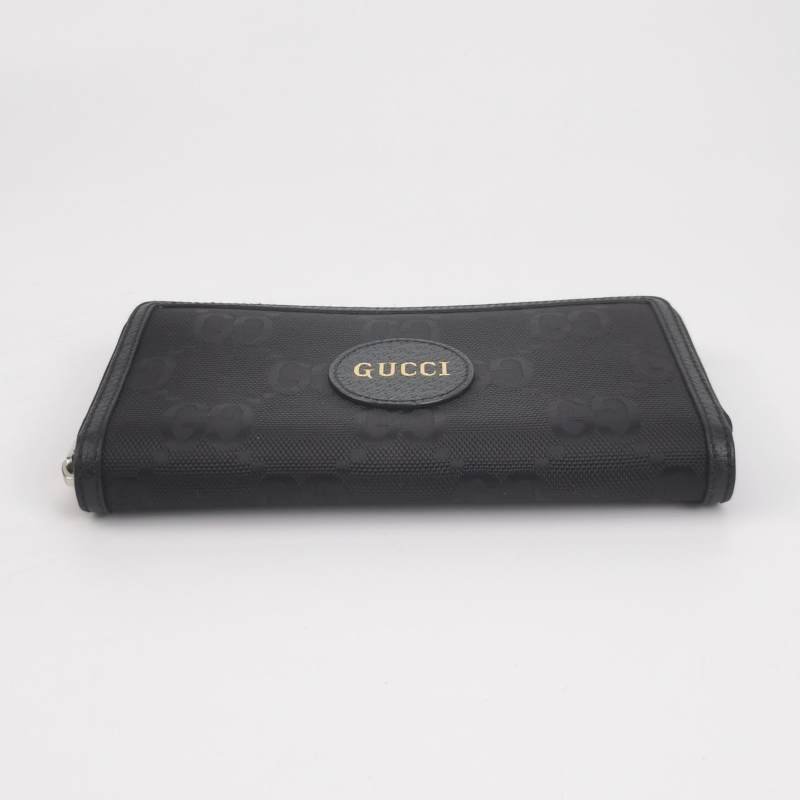 Gucci 牛皮尼龍布拼色字母Logo拉鍊錢包-4