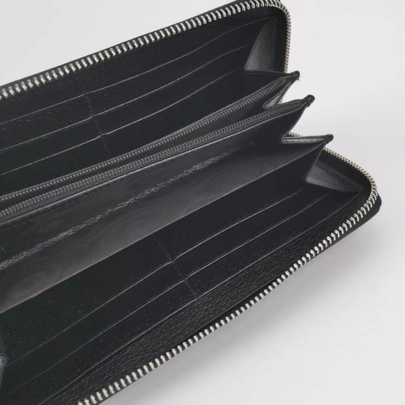 Gucci 牛皮尼龍布拼色字母Logo拉鍊錢包-5