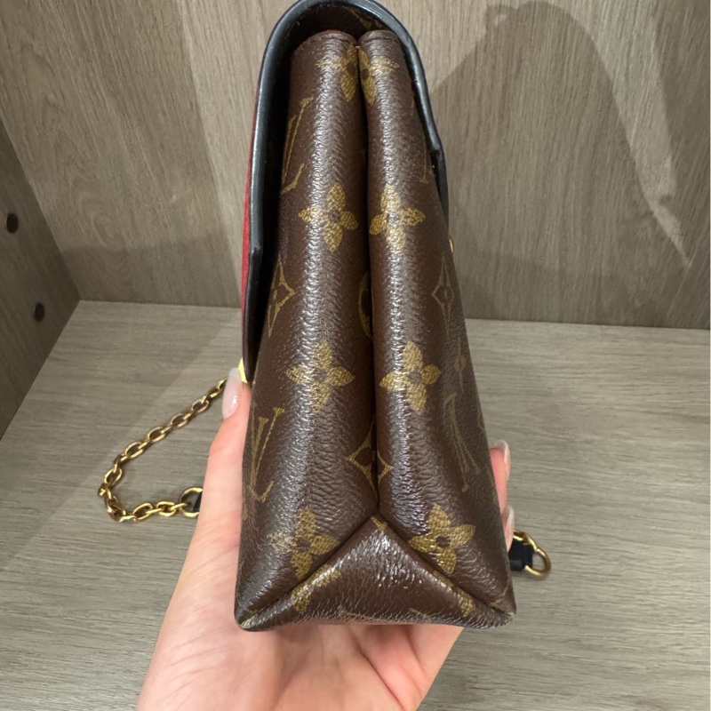 98🆕 LV老花拼紅傳奇信封包鏈條包單肩斜挎包-1