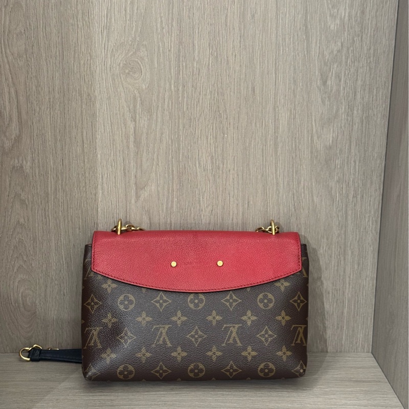 98🆕 LV老花拼紅傳奇信封包鏈條包單肩斜挎包-4