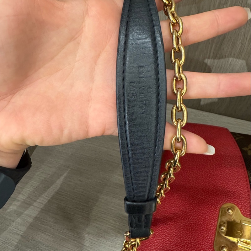 98🆕 LV老花拼紅傳奇信封包鏈條包單肩斜挎包-6