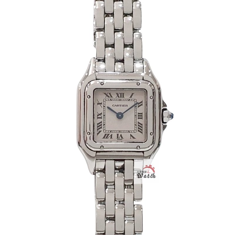【大眾名錶】Cartier 卡地亞 W25033P5 Panthe 小型美洲豹 銀色羅馬時標面盤 摺疊扣 錶徑21.5mm 石英機芯 大眾名錶G1282-0