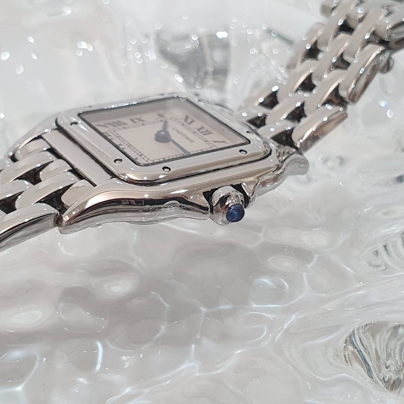 【大眾名錶】Cartier 卡地亞 W25033P5 Panthe 小型美洲豹 銀色羅馬時標面盤 摺疊扣 錶徑21.5mm 石英機芯 大眾名錶G1282-6