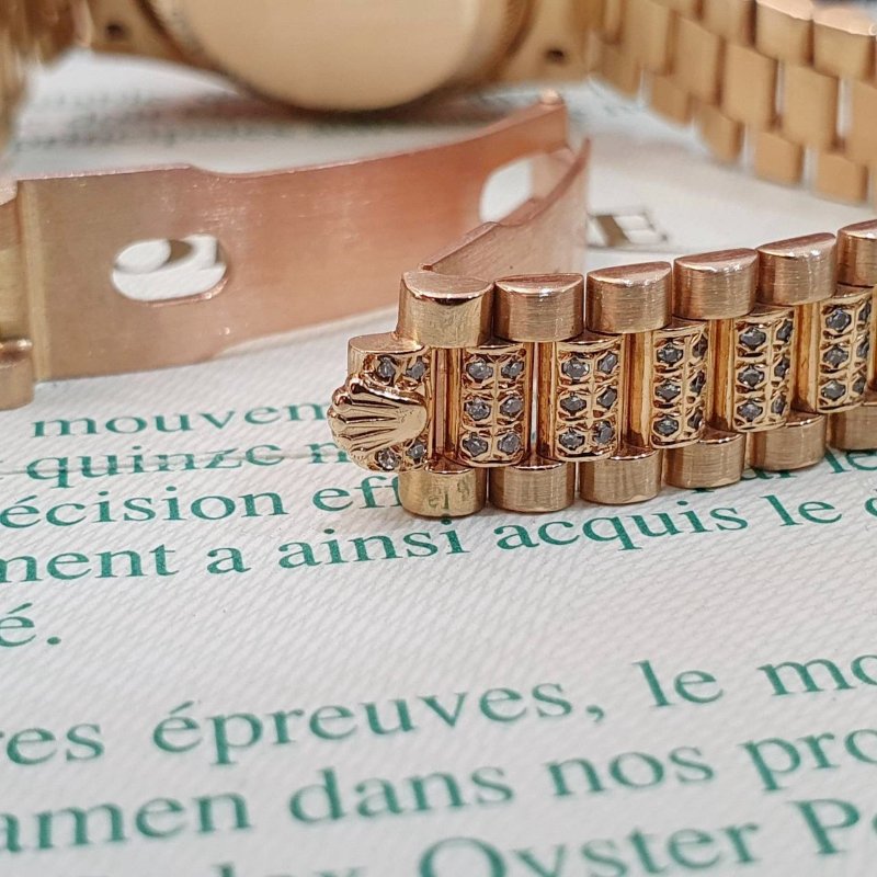 【大眾名錶】ROLEX勞力士 69158 Datejust 18K女錶 原廠鑽圈/鑽腳 小紅寶多層鑽面盤 後加鑽石錶帶 大眾名錶G264-8