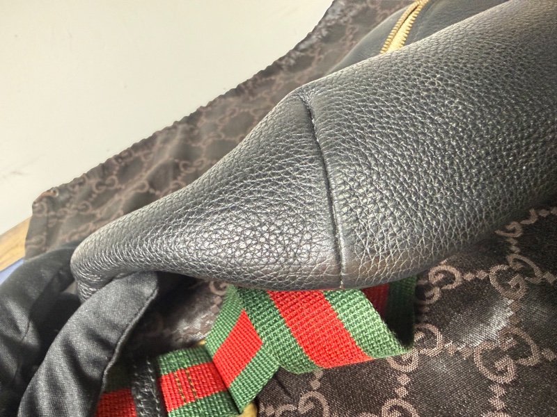 Gucci 古馳黑色印花腰包 493869 牛皮胸腰包 腰胯包 斜背包-8