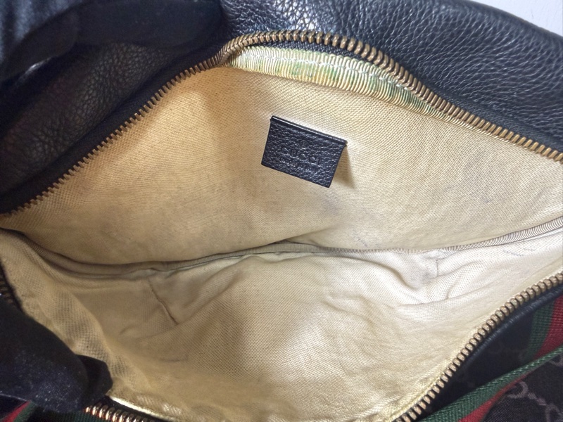 Gucci 古馳黑色印花腰包 493869 牛皮胸腰包 腰胯包 斜背包-14