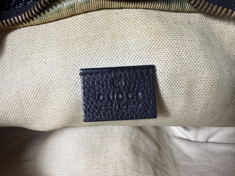 Gucci 古馳黑色印花腰包 493869 牛皮胸腰包 腰胯包 斜背包-16