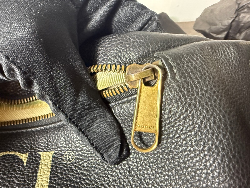 Gucci 古馳黑色印花腰包 493869 牛皮胸腰包 腰胯包 斜背包-17