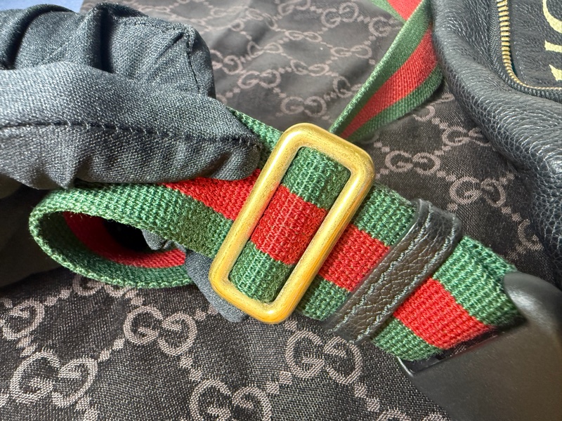 Gucci 古馳黑色印花腰包 493869 牛皮胸腰包 腰胯包 斜背包-18