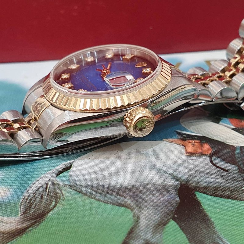 【大眾名錶】ROLEX勞力士 69173 Datejust 半金女錶 市場少有 原廠漸層藍十鑽面盤 台灣公司貨 大眾名錶G265-6