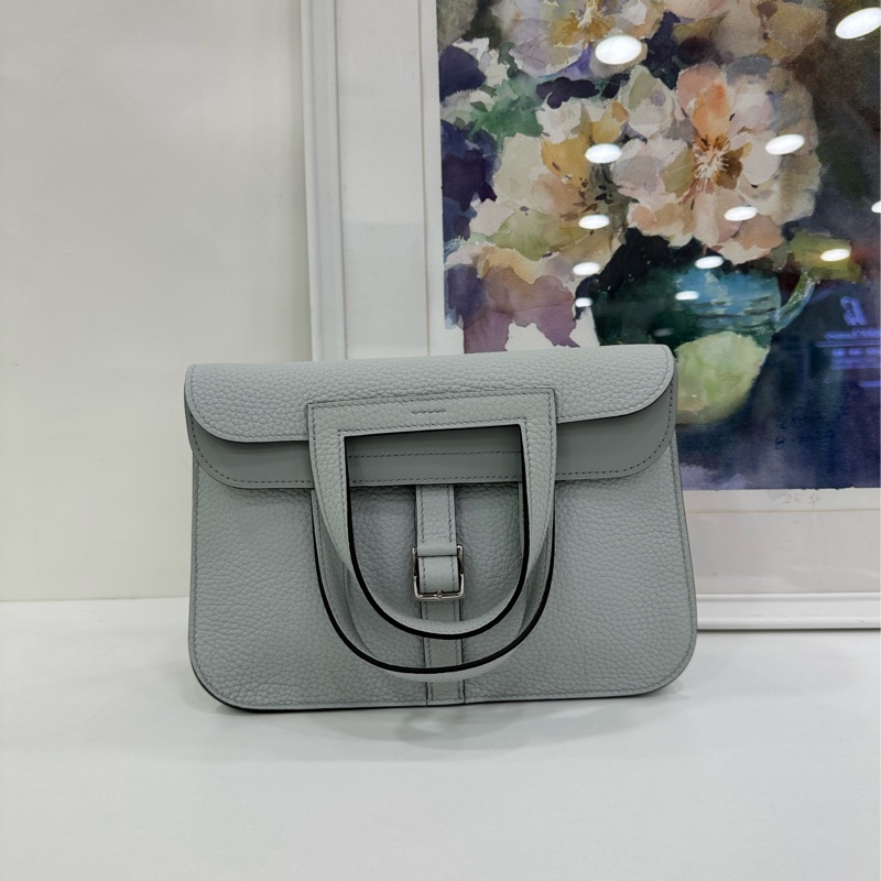 Hermes 愛馬仕 Halzan 25 聖杯藍銀扣 B刻-1