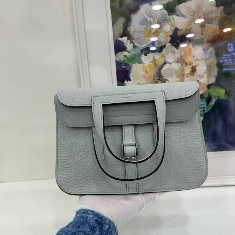 Hermes 愛馬仕 Halzan 25 聖杯藍銀扣 B刻-8