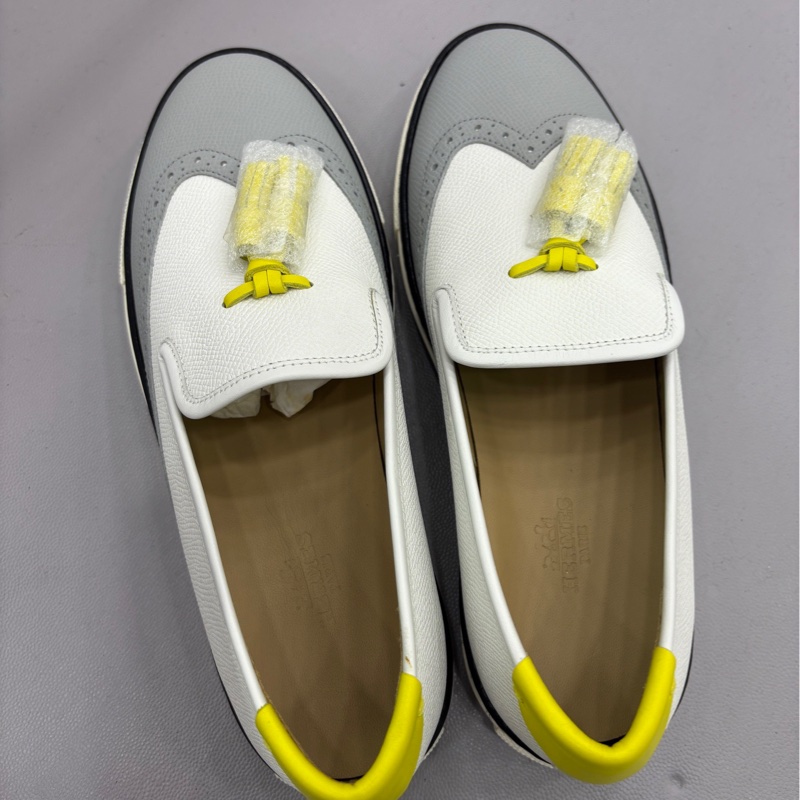 HERMERS 愛馬仕 女士流蘇拼色瑪麗珍鞋 小白鞋 小皮鞋 36碼 全m-1